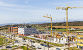 Travaux sur l'écoparc rovaltain lors de sa construction, par Juan Robert photographe, drone